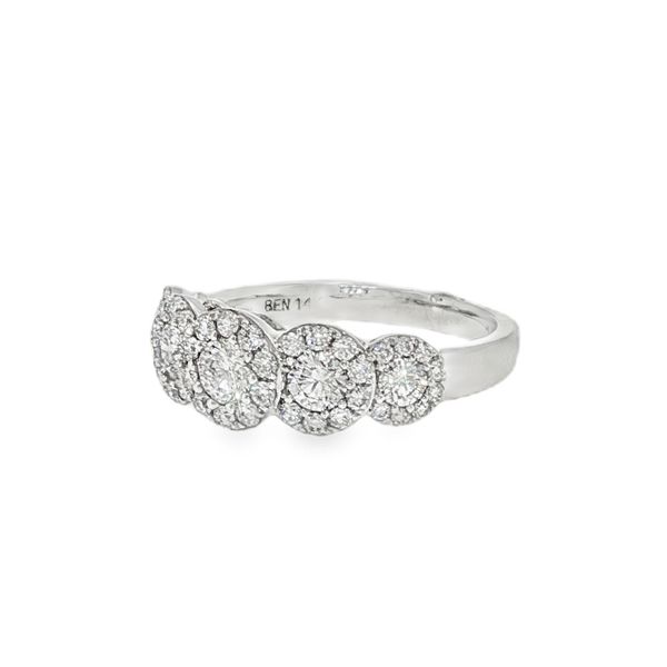 Five Stone Halo Ring Image 2 Baxter's Fine Jewelry Warwick, RI