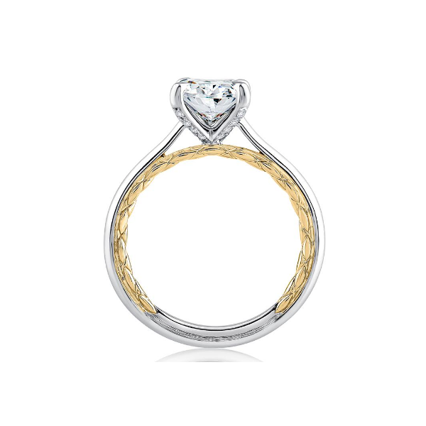 Elegant Two Tone Oval Cut Diamond Engagement Ring Image 2 Baxter's Fine Jewelry Warwick, RI