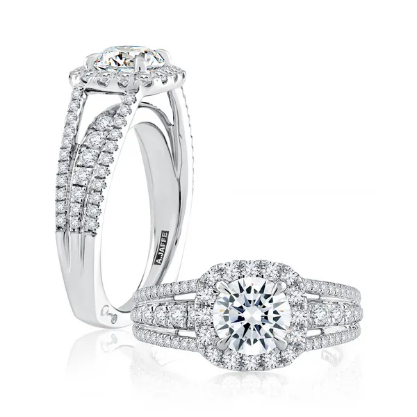Triple Split Shank Halo Engagement Ring similar item image