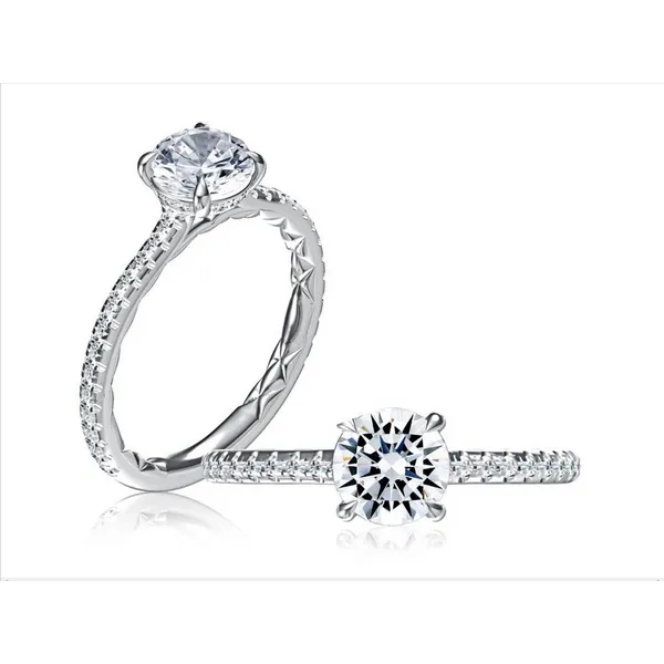 Classic A. Jaffe Round Diamond Engagement Ring
