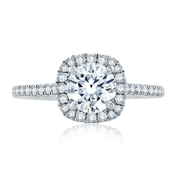 Platinum Halo Ring Image 2 Baxter's Fine Jewelry Warwick, RI