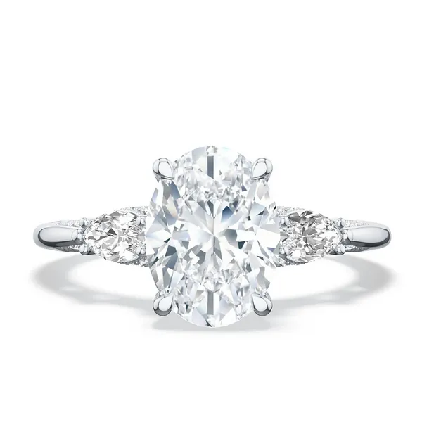 Platinum Oval 3-Stone Engagement Ring Baxter's Fine Jewelry Warwick, RI