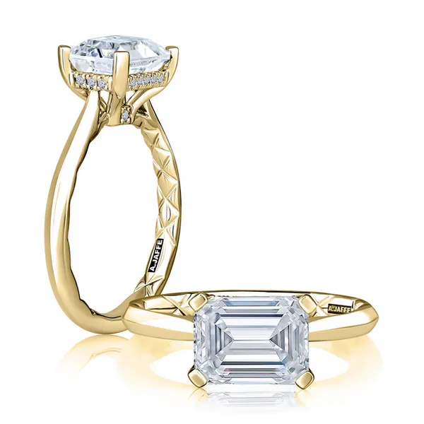 14k Yellow Gold Knife Edge Solitaire Engagement Ring