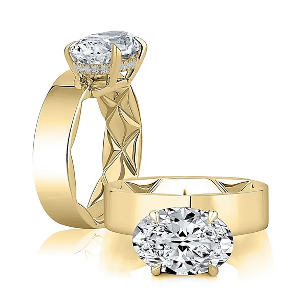 Bold East-West Oval Engagement Ring Baxter's Fine Jewelry Warwick, RI