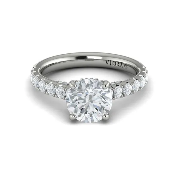 Timeless Cathedral Engagement Ring with Hidden Halo Image 2 Baxter's Fine Jewelry Warwick, RI