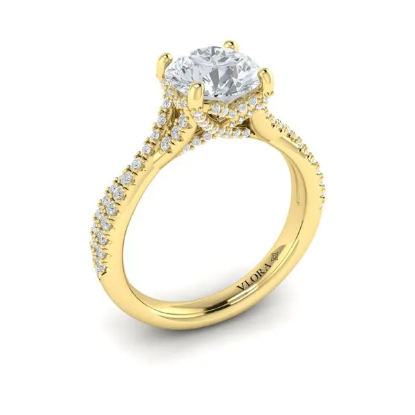 Woven Pave Round Diamond Engagement Ring Baxter's Fine Jewelry Warwick, RI