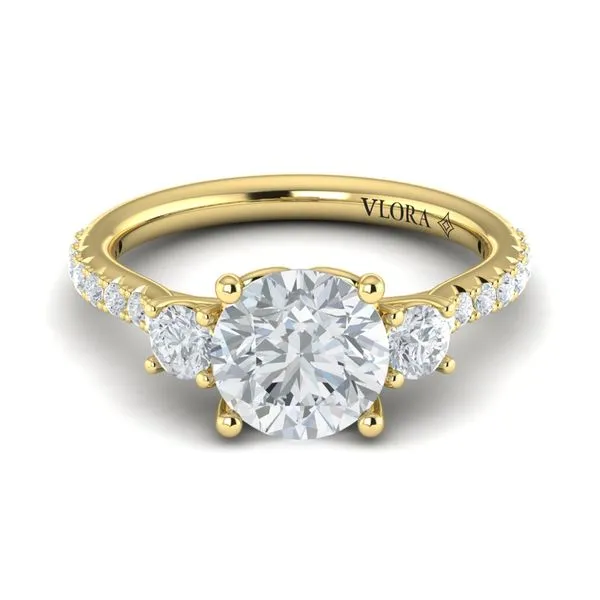 Woven Embrace Three Stone Engagement Ring Image 2 Baxter's Fine Jewelry Warwick, RI