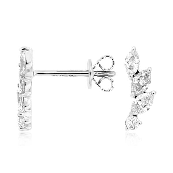 White Gold Fancy Diamond Stud Earrings Baxter's Fine Jewelry Warwick, RI