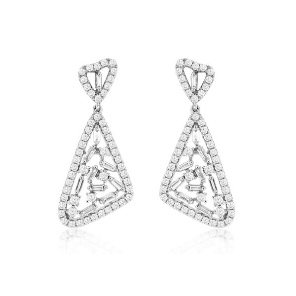 White Gold Diamond Fancy Drop Earrings Baxter's Fine Jewelry Warwick, RI