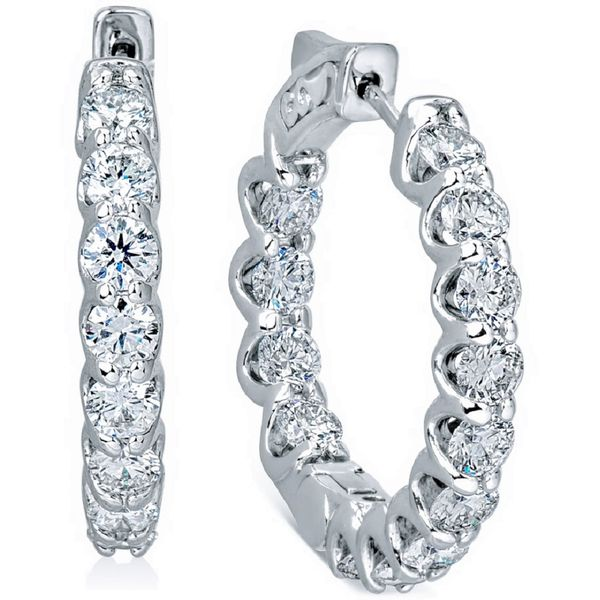 White Gold Inside-Outside Diamond Hoop Earrings Baxter's Fine Jewelry Warwick, RI