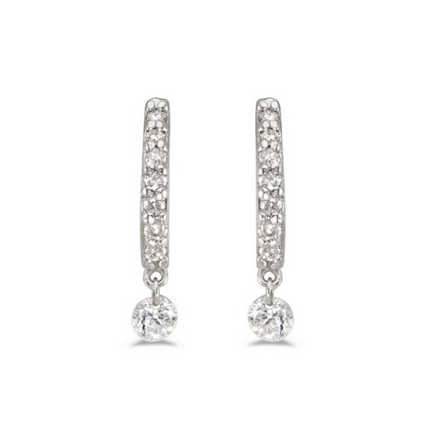 14K White Gold Diamond Dashing Diamonds Earrings Baxter's Fine Jewelry Warwick, RI