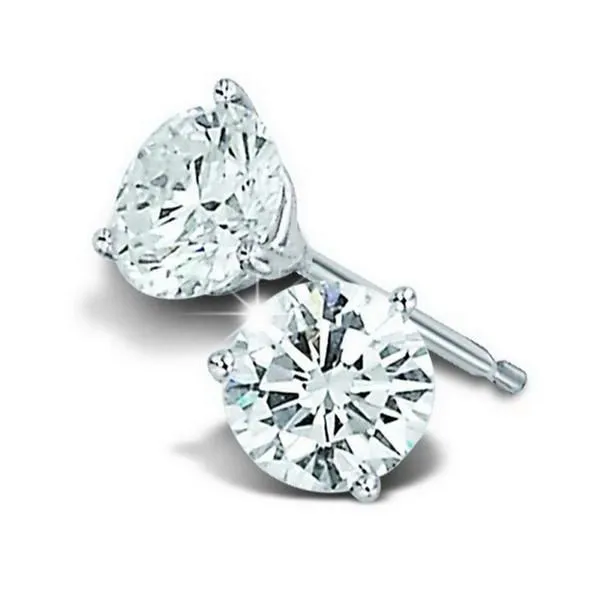 Three Prong Martini Diamond Stud Earrings Baxter's Fine Jewelry Warwick, RI
