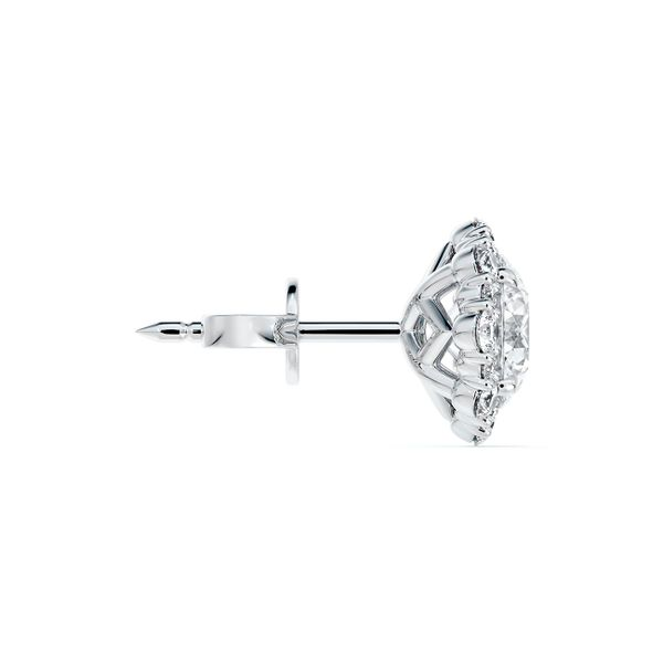 Center of My Universe® Floral Halo Diamond Stud Earrings Image 3 Baxter's Fine Jewelry Warwick, RI