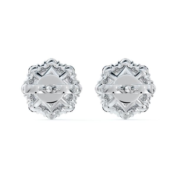Center of My Universe® Floral Halo Diamond Stud Earrings Image 4 Baxter's Fine Jewelry Warwick, RI