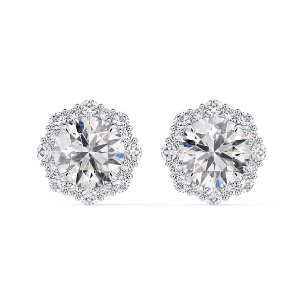 Center of My Universe® Floral Halo Diamond Stud Earrings Baxter's Fine Jewelry Warwick, RI