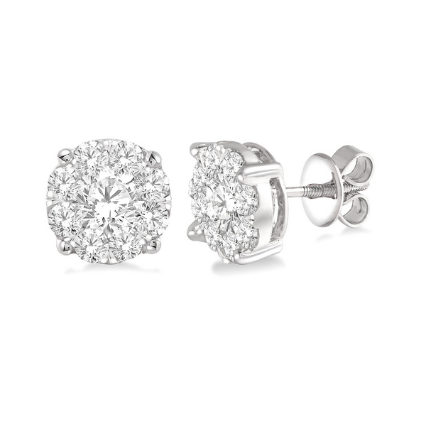 Cluster Diamond Stud Earrings Baxter's Fine Jewelry Warwick, RI