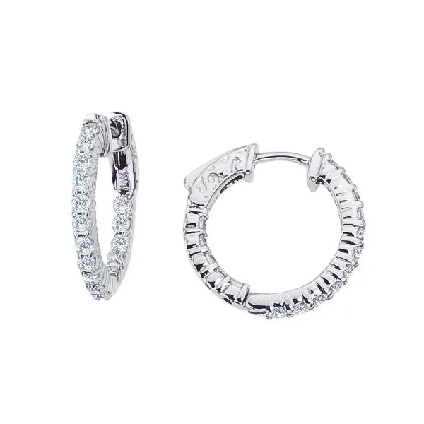 Diamond Hoop Earrings 00115004866 14KW Diamond Earrings Baxter's