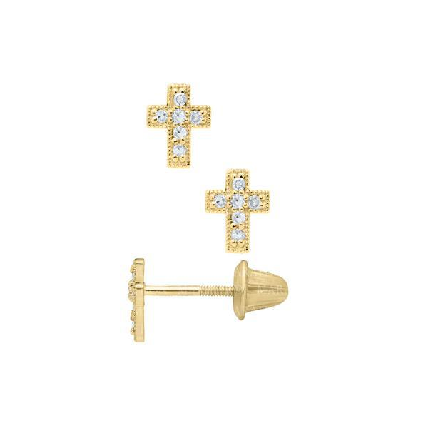 Children's Diamond Cross Stud Earrings Baxter's Fine Jewelry Warwick, RI