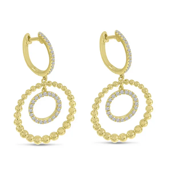 Diamond Beaded Circle Drop Earrings Baxter's Fine Jewelry Warwick, RI