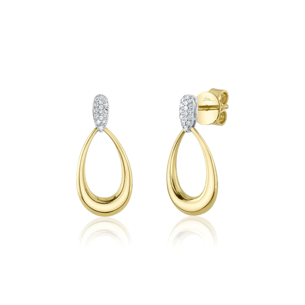 Two-Tone Pave Drop Earrings Baxter's Fine Jewelry Warwick, RI