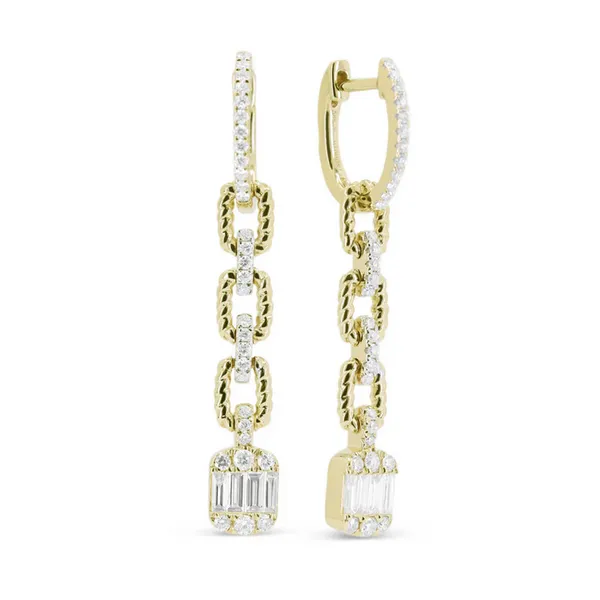 Baguette and Round Rope Drop Earrings Baxter's Fine Jewelry Warwick, RI