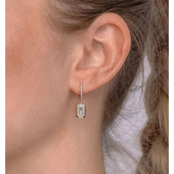 Baguette Diamond Dangle Earrings Image 2 Baxter's Fine Jewelry Warwick, RI