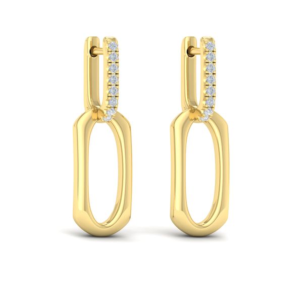 Diamond Accent North South Open Oval Pendant Link Earrings Baxter's Fine Jewelry Warwick, RI