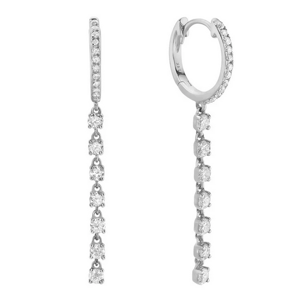 Diamond Huggie Drop Earrings Baxter's Fine Jewelry Warwick, RI