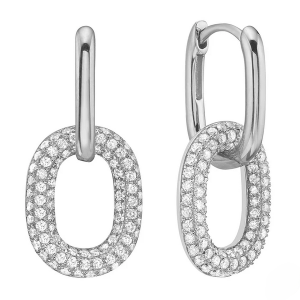 Diamond Pave Drop Earrings Baxter's Fine Jewelry Warwick, RI