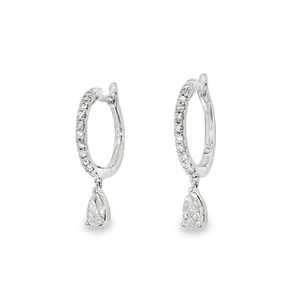 Pear Diamond Drop Earrings Image 2 Baxter's Fine Jewelry Warwick, RI