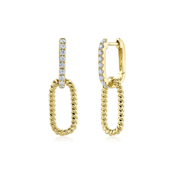 Paperclip Diamond Drop Earrings Baxter's Fine Jewelry Warwick, RI