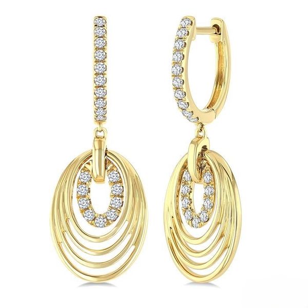Aeris Gold Drop Diamond Fashion Earrings Baxter's Fine Jewelry Warwick, RI