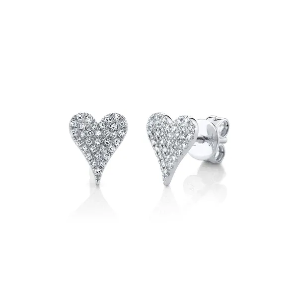 Diamond Pave Heart Stud Earring Baxter's Fine Jewelry Warwick, RI
