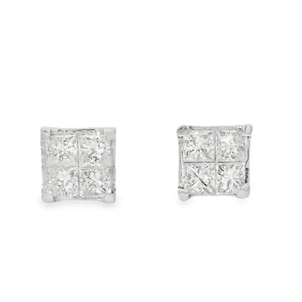 Princess Cut Diamond Studs Image 2 Baxter's Fine Jewelry Warwick, RI