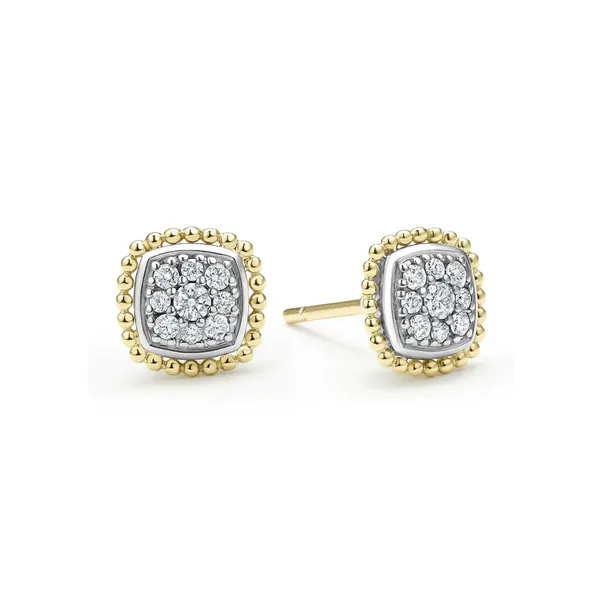 Two-Tone Caviar Diamond Stud Earrings Baxter's Fine Jewelry Warwick, RI