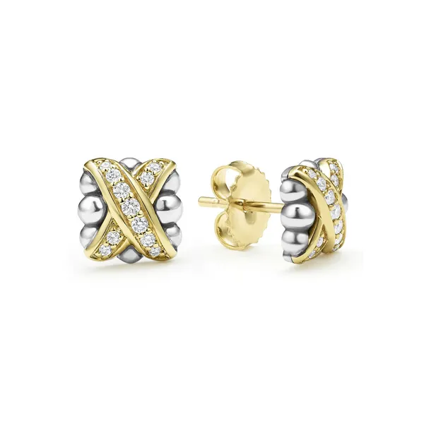 Two-Tone X Diamond Stud Earrings Baxter's Fine Jewelry Warwick, RI
