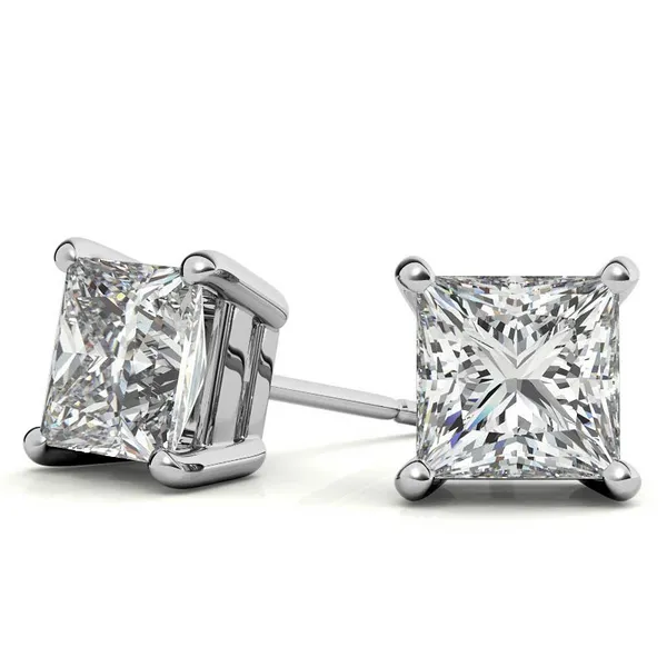 Princess Cut Diamond Solitaire Stud Earrings Baxter's Fine Jewelry Warwick, RI