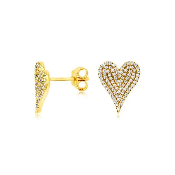 Diamond Pave Heart Studs Baxter's Fine Jewelry Warwick, RI