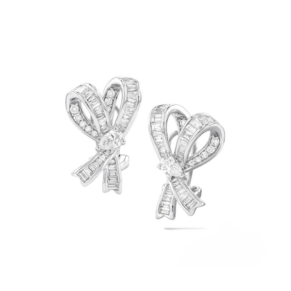 Couture Midjourney Pear Bow Earrings Baxter's Fine Jewelry Warwick, RI