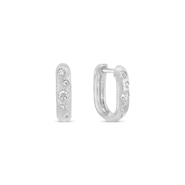 Satin Diamond Huggie Earrings Baxter's Fine Jewelry Warwick, RI