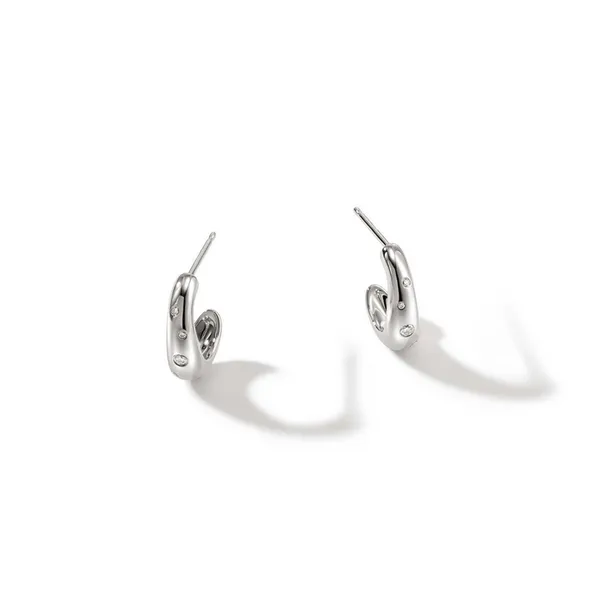 Surf Small Diamond J Hoop Earring Baxter's Fine Jewelry Warwick, RI