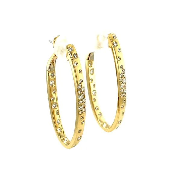 Diamond Oval Hoop Earrings Baxter's Fine Jewelry Warwick, RI