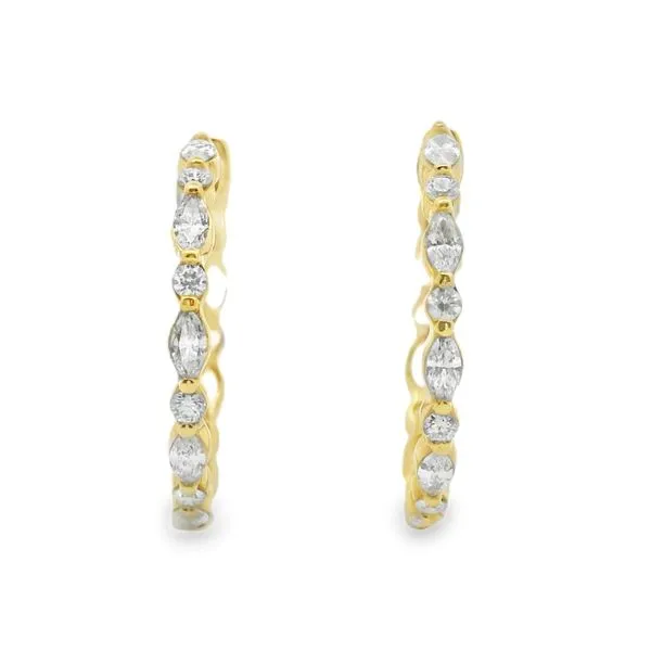 Diamond Hoop Earrings Image 4 Baxter's Fine Jewelry Warwick, RI