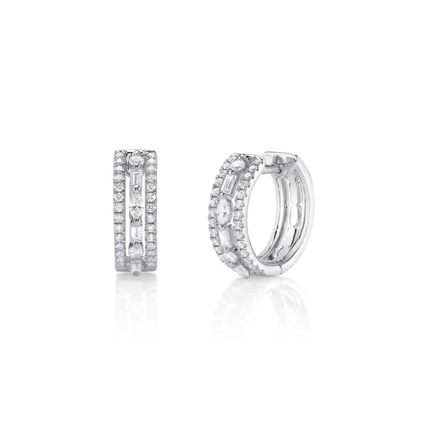 Diamond Mixed Cut Hoops Baxter's Fine Jewelry Warwick, RI