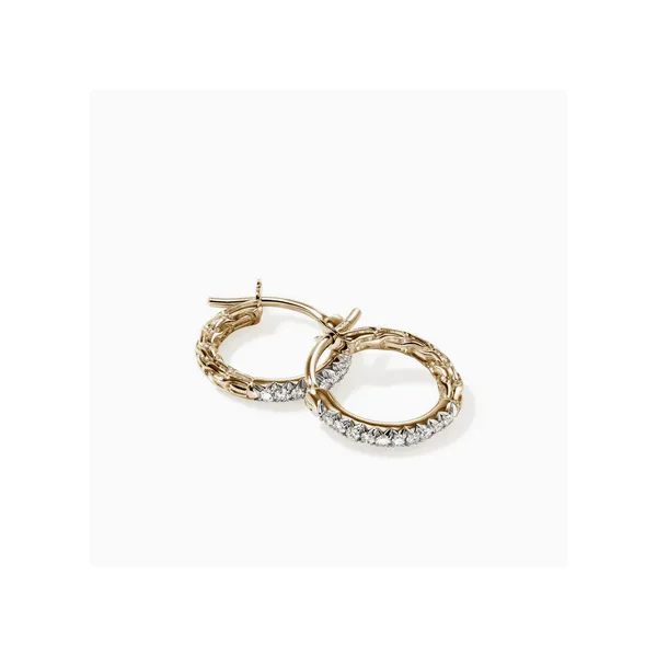 JH Essential Pavé Hoop Earring, Gold, Diamonds, 9MM