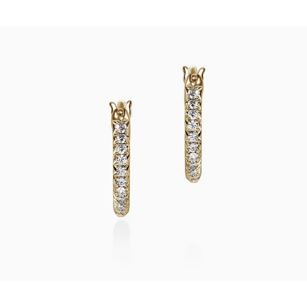 JH Essential Pavé Hoop Earring, Gold, Diamonds, 9MM