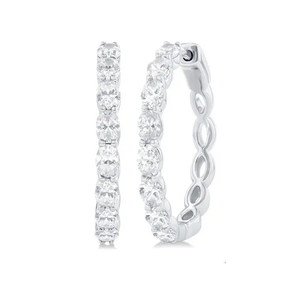Oval Diamond Hoop Earrings Baxter's Fine Jewelry Warwick, RI