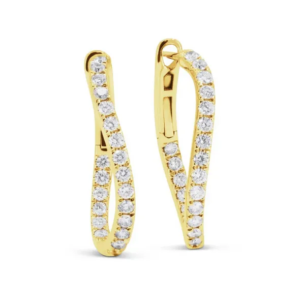 Wavy Diamond Hoop Earrings