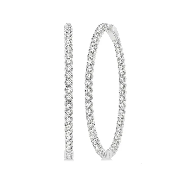 1 3/4-Inch Round Inside-Out Diamond Hoop Earrings Baxter's Fine Jewelry Warwick, RI