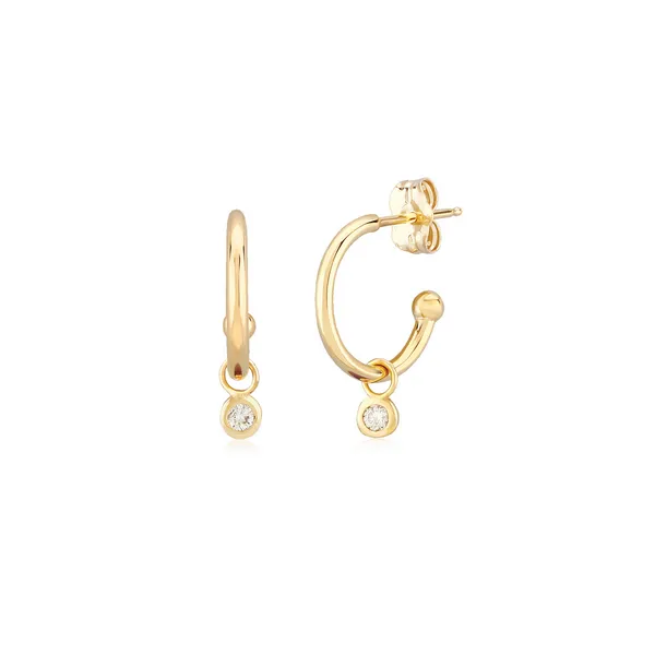 Diamond Drop Huggie Earrings Baxter's Fine Jewelry Warwick, RI